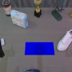 RoboTwin: imagined progress for &ldquo;grab the synthetic leather white shoe from the table with the right arm and place it on the mat&rdquo;